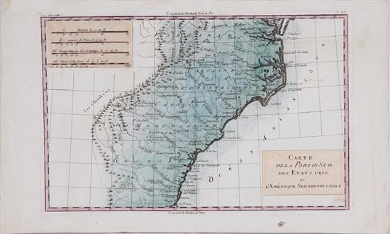 Appraisal: Early map Southern United States Rigobert Bonne published Paris CARTE