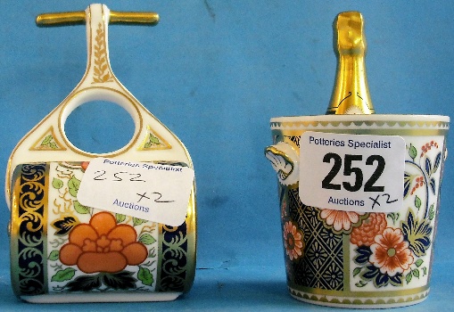 Appraisal: Royal Crown Derby Miniatures Champagne and Bucket and Garden Roller