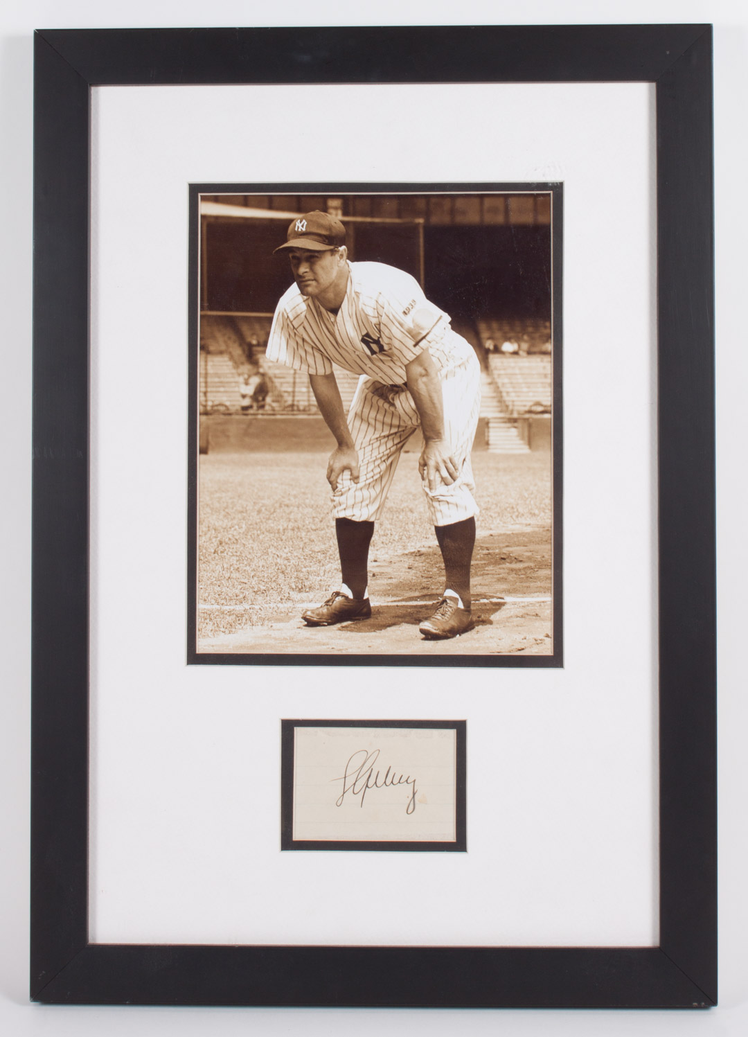 Appraisal: Baseball Autograph Lou Gehrig clipped signature on lined notebook paper