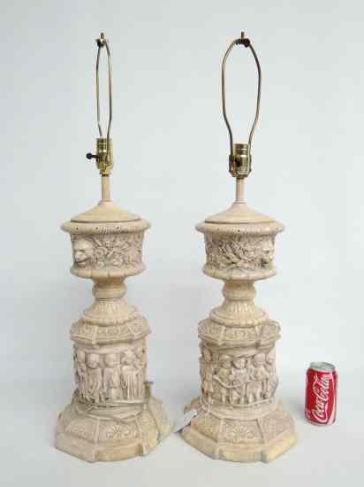 Appraisal: Pair decorative lamps '' Overall Ht