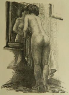 Appraisal: Emil Ganso lithograph Emil Ganso American - - ''Make Up''