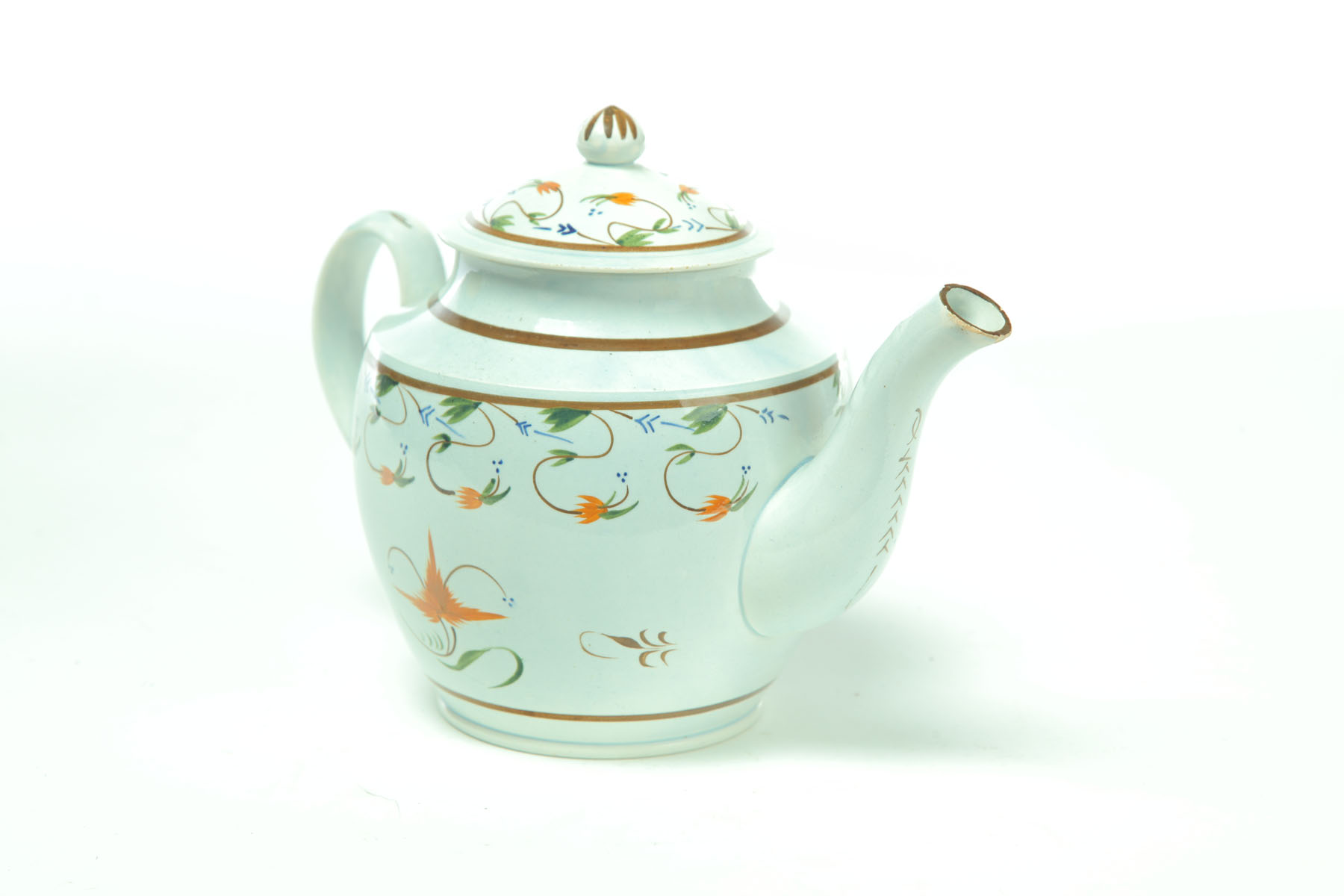 Appraisal: LEEDS TEAPOT England st quarter- th century Delicate sprig design