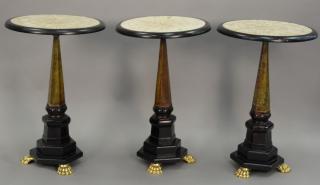 Appraisal: Set of three Contemporary stands having round top on bronze