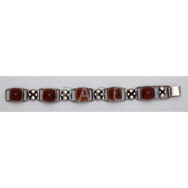 Appraisal: GEORG JENSEN INC STERLING CARNELIAN BRACELET Condition Report