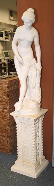 Appraisal: A reconstituted marble figure of Venus and a pedestal second