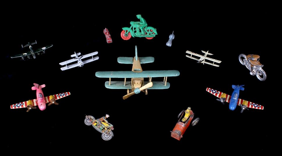 Appraisal: Early Aviation and Automobile Figurines Available for your bidding pleasure