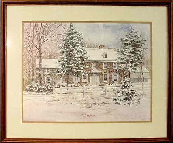 Appraisal: Richard Bollinger limited edition print of a pointed stone farmhouse