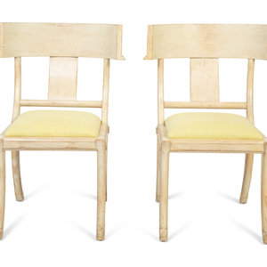 Appraisal: A Pair of Painted Klismos Chairs in the Style of