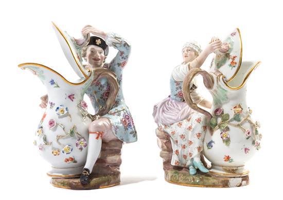 Appraisal: Sale Lot A Pair of Meissen Porcelain Figural Ewers th