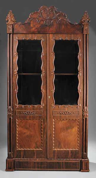 Appraisal: An American Gothic Rosewood and Walnut Bookcase c - attributed