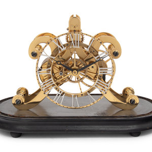 Appraisal: An English Brass Skeleton Clock Emperor Clock Co Ltd London