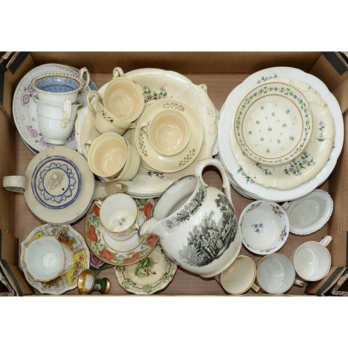 Appraisal: A late Leeds creamware tea service with entwined handles an