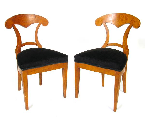 Appraisal: A set of eight Biedermeier style dining chairs height in