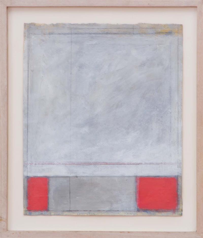 Appraisal: ERNESTO BALDARO UNTITLED RED SQUARES Oil and pencil on paper