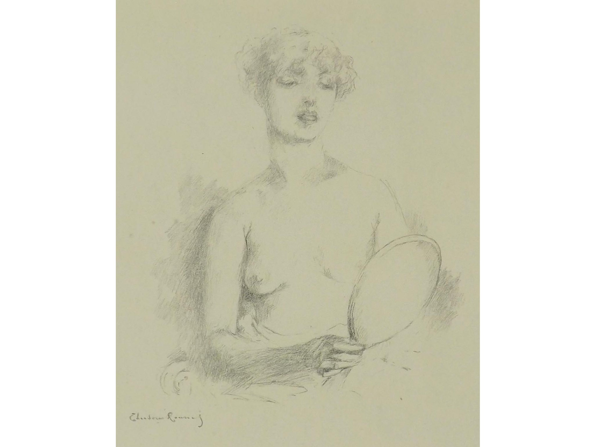 Appraisal: Theodore Roussel - - Portrait of a nude girl half