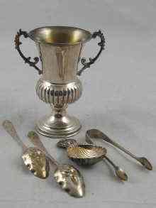 Appraisal: A mixed lot comprising a silver trophy cup marked two