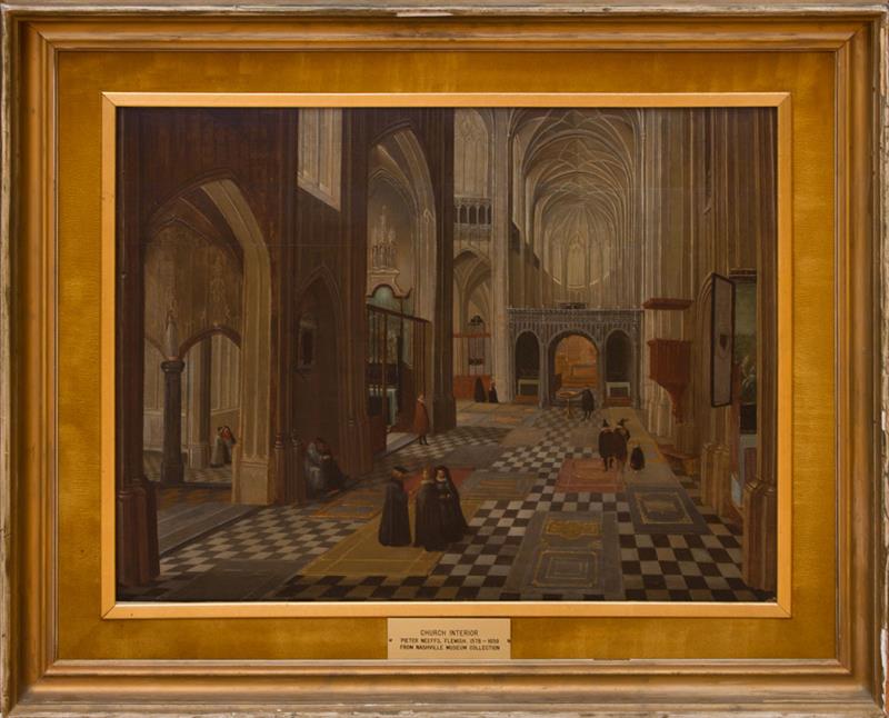 Appraisal: ATTRIBUTED TO PEETER NEEFFS c - CHURCH INTERIOR Oil on