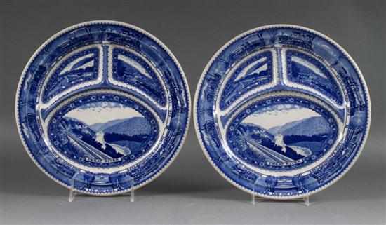 Appraisal: Pair of Lamberton Baltimore Ohio Railroad sectional china plates first