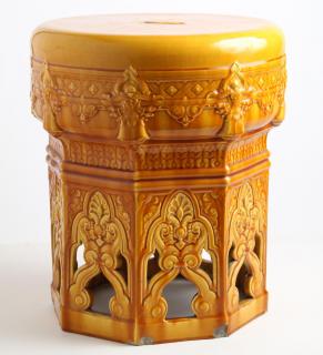 Appraisal: Indian In bright yellow orange glaze H X diameter