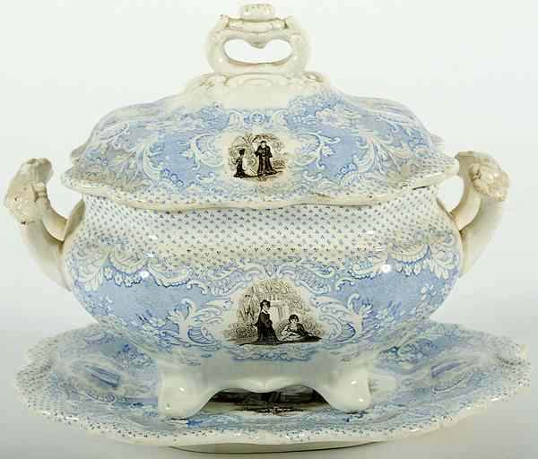 Appraisal: English Staffordshire Covered Sugar English a soft paste blue and