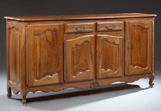 Appraisal: French Louis XV Style Carved Walnut Sideboard t French Louis