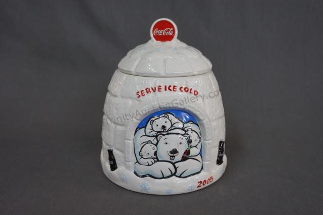 Appraisal: Coca-Cola Igloo Coke Bear Cookie Jar Igloo with a polar