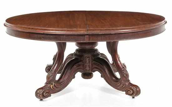 Appraisal: Victorian mahogany extension dining table late th century oval top