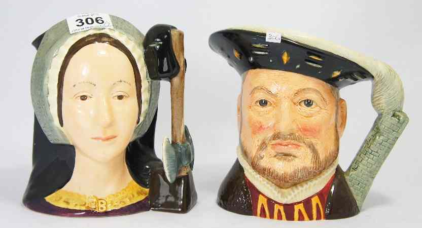 Appraisal: Royal Doulton Large Character Jugs Anne Boleyn D and Henry