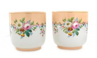 Appraisal: A Pair of French Porcelain Cache Pots Height inches A