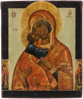 Appraisal: A RUSSIAN ICON OF ELEUSA OF VLADIMIR TH CENTURY A