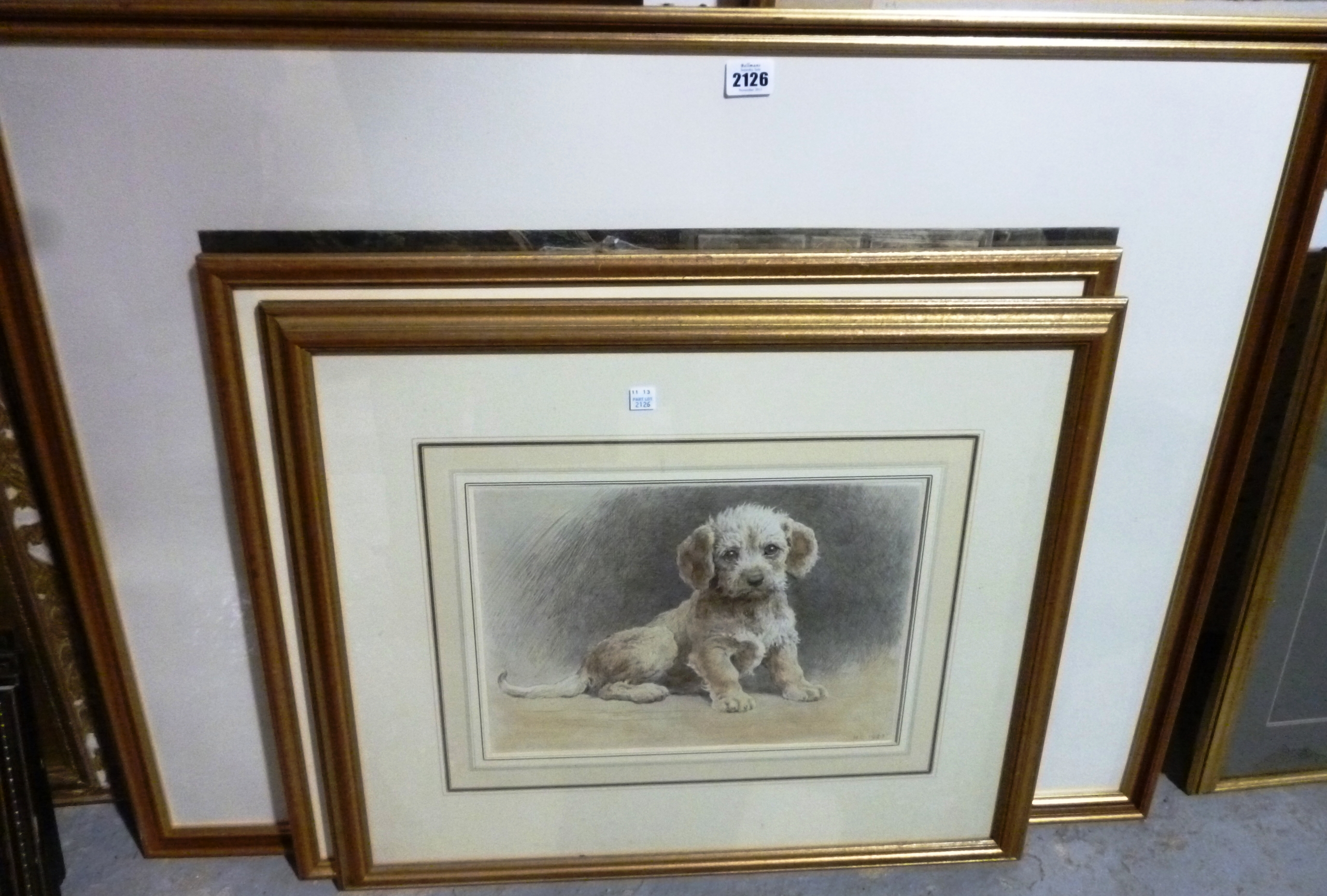 Appraisal: After Herbert Dicksee A group of five engravings of dog