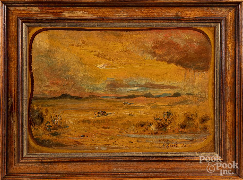 Appraisal: Louis Elshemus oil on board lancscape Louis Elshemus American -