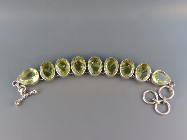 Appraisal: Lemon Quartz Sterling Silver Bracelet vivid gems totaling over carats