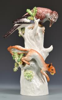 Appraisal: Meissen Bird and Squirrel Figure Meissen porcelain bird and squirrel