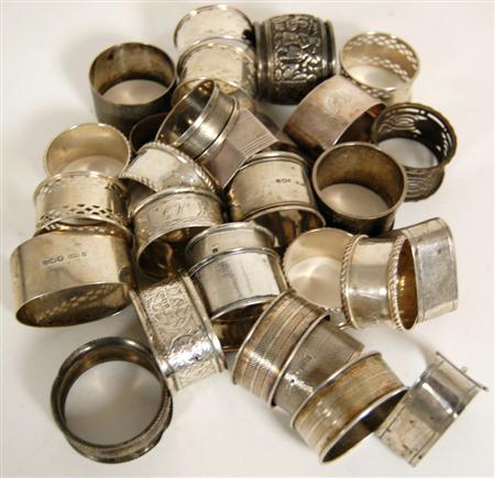 Appraisal: A collection of napkin rings by various makers and dates