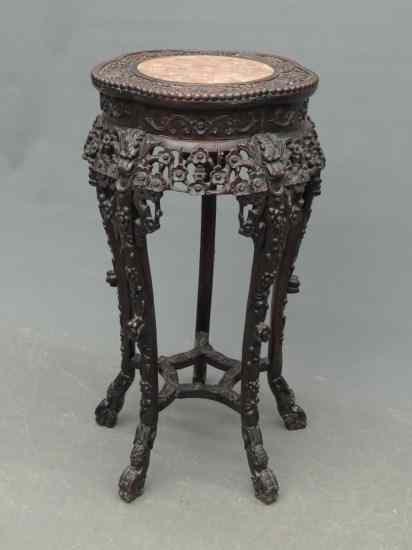 Appraisal: th c Asian carved fern stand '' Ht