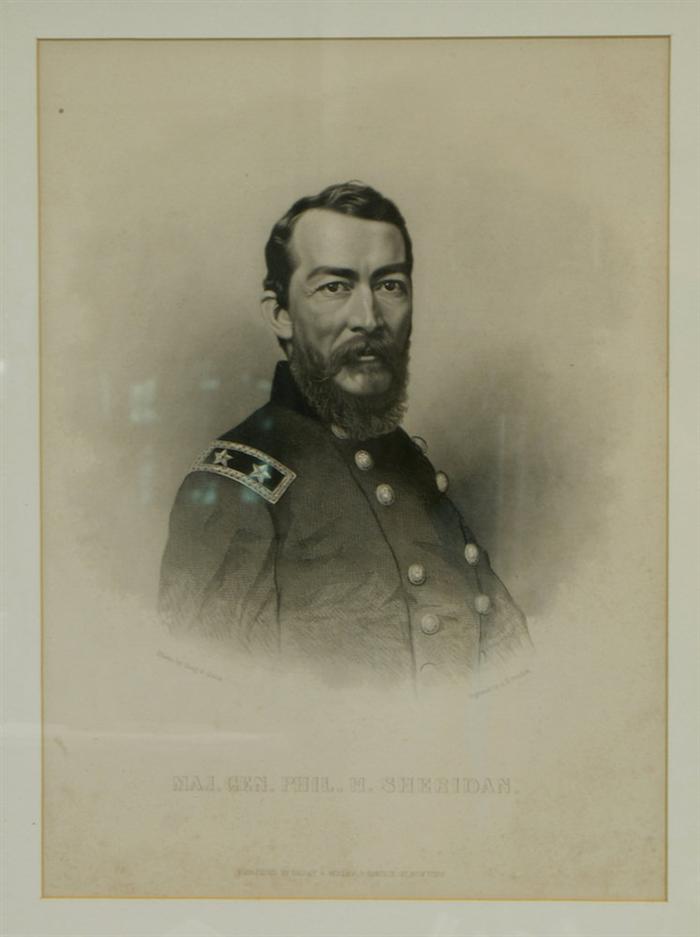 Appraisal: Engraving of Major General Phil H Sheridan after a photograph