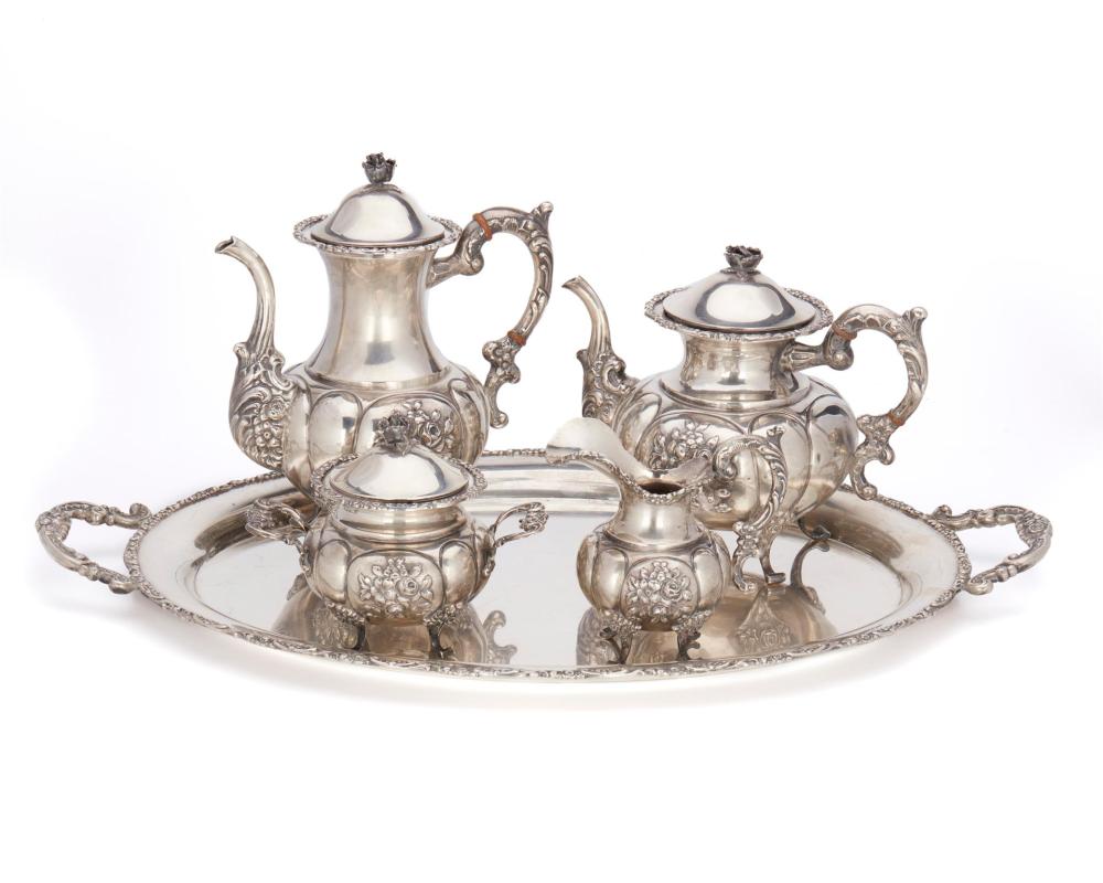 Appraisal: A German sterling silver tea and coffee service th Century