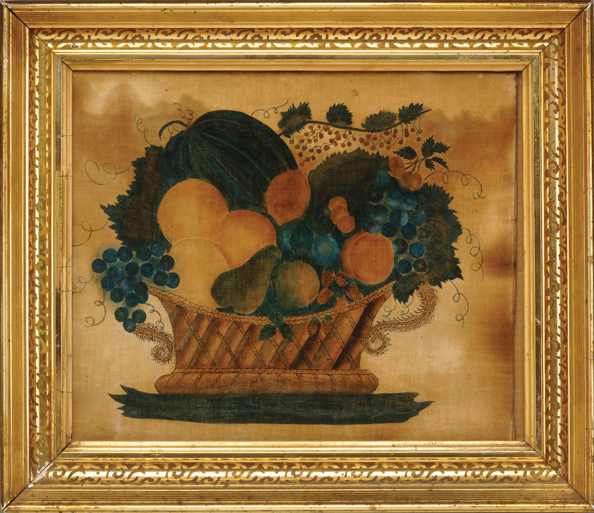 Appraisal: VELVET THEOREM OF A BASKET OF FRUIT WITH MELON AND