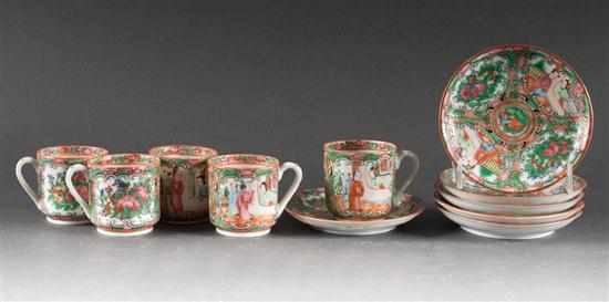 Appraisal: Set of six Chinese Export Rose Medallion porcelain demitasse cups