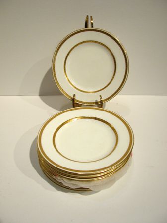 Appraisal: Set of Minton Gold Decorated Bread and Butter Plates Early