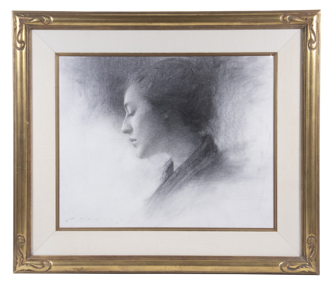 Appraisal: JEREMY LIPKING CA - In Profile graphite on paper signed