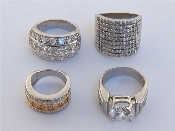 Appraisal: A mixed lot of silver and cubic zirconia set dress