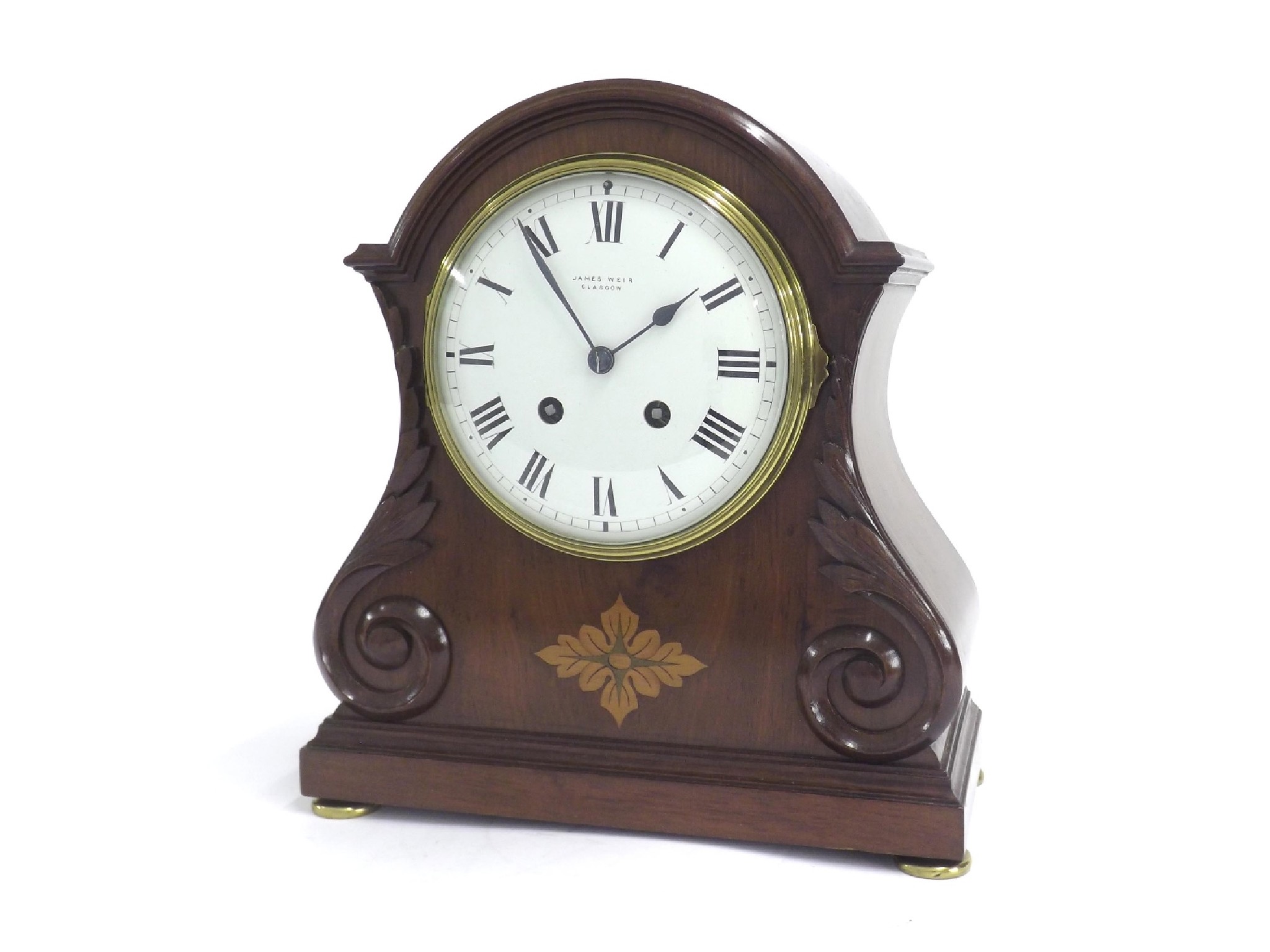 Appraisal: Scottish mahogany two train bracket clock striking on a gong