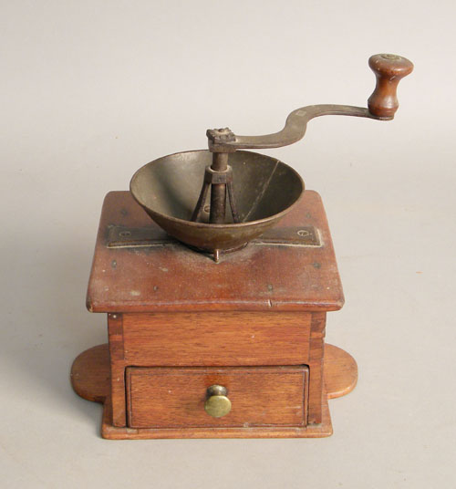 Appraisal: Pennsylvania walnut coffee grinder th c