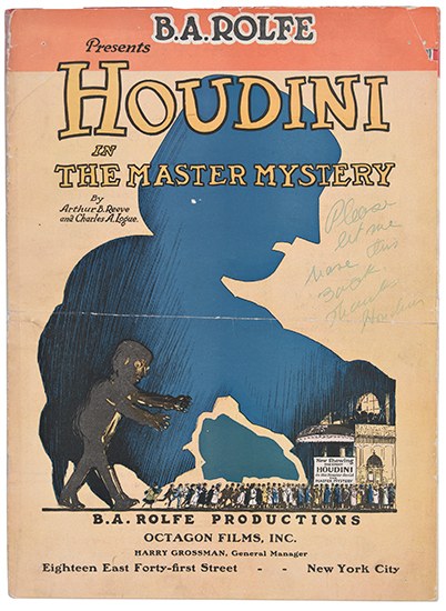 Appraisal: HOUDINI'S OWN COPY HOUDINI HARRY Press booklet for The Master