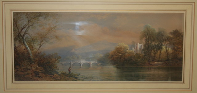 Appraisal: EDWARD RICHARDSON TH CENTURY River landscape with fisherman bridge and