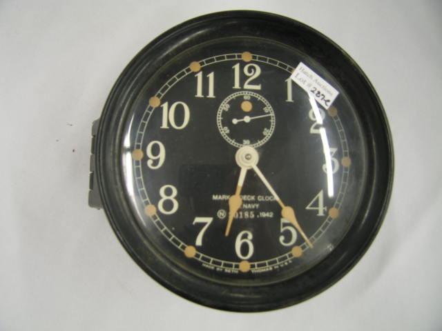 Appraisal: WWII Navy Ships Deck Clock Seth Thomas