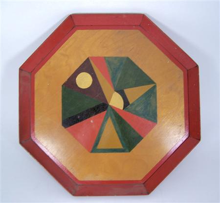 Appraisal: OMEGA WORKSHOPS STYLE OF OCTAGONAL TRAY EARLY TH CENTURY painted