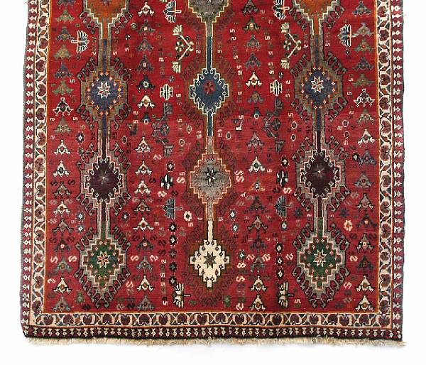 Appraisal: A Shiraz rug size approximately ft in x ft in